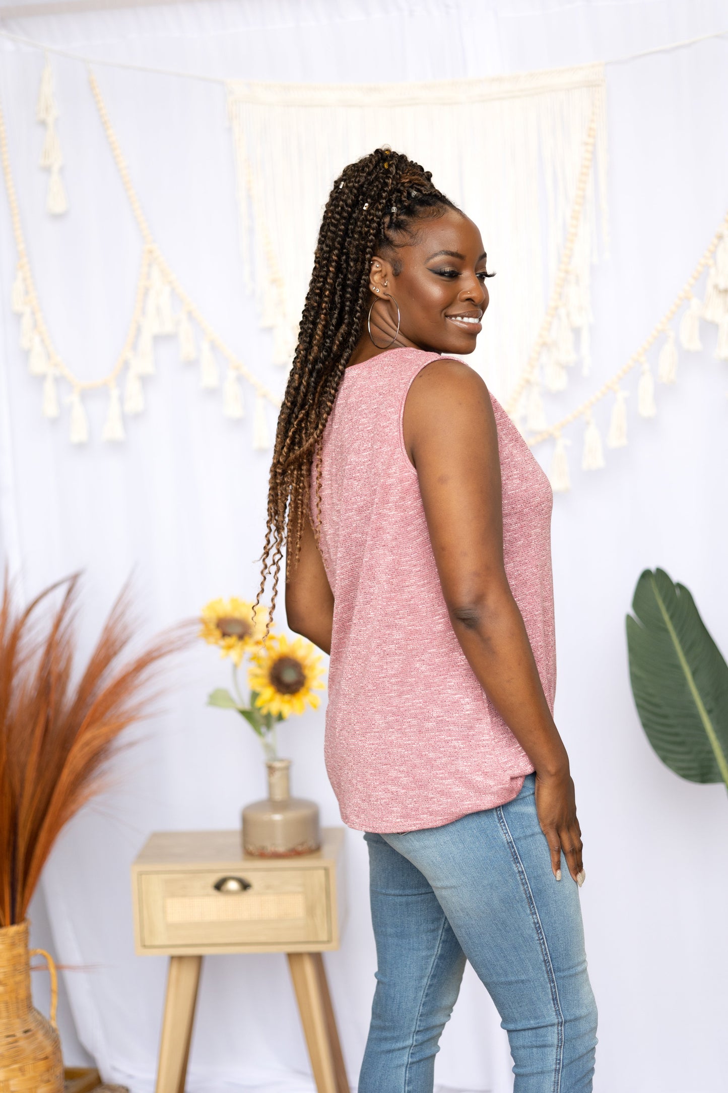 Mystic Pink Sleeveless Top