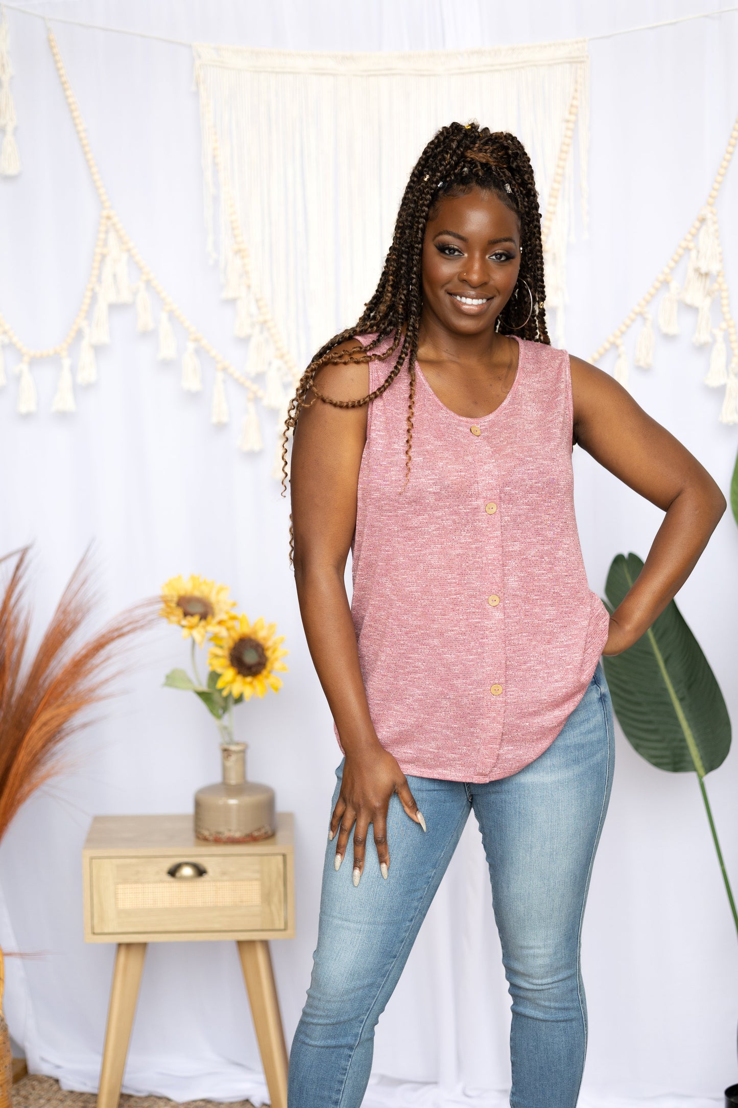 Mystic Pink Sleeveless Top