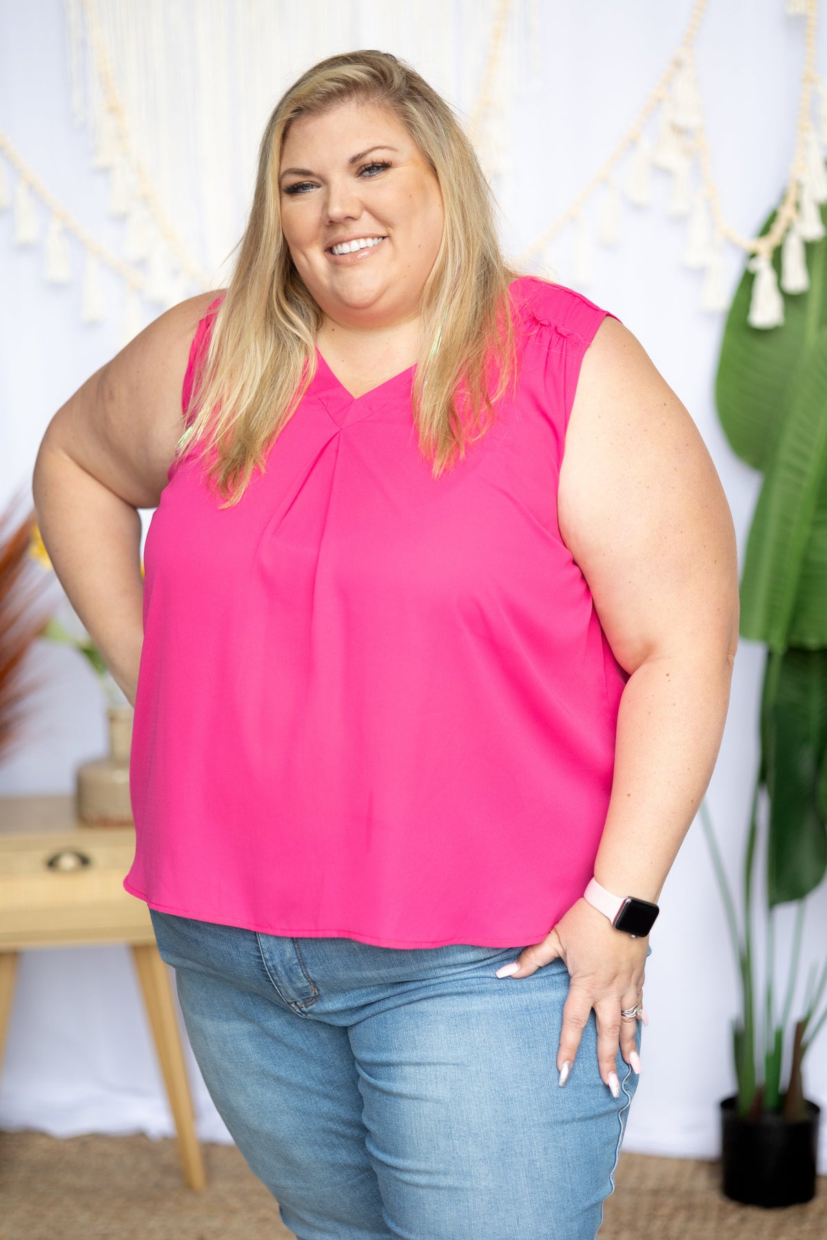 Tickle Me Pink - Sleeveless Top