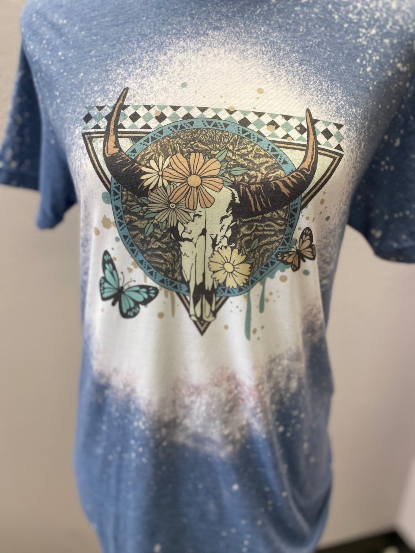 Butterfly Bull Skull Tee
