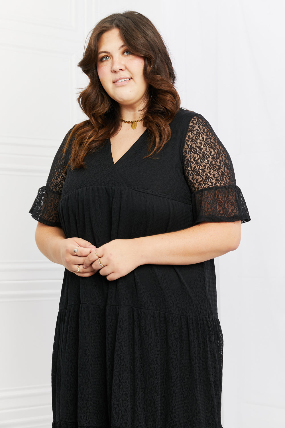 P & Rose Lovely Lace Full Size Tiered Dress - Harmony Emporium
