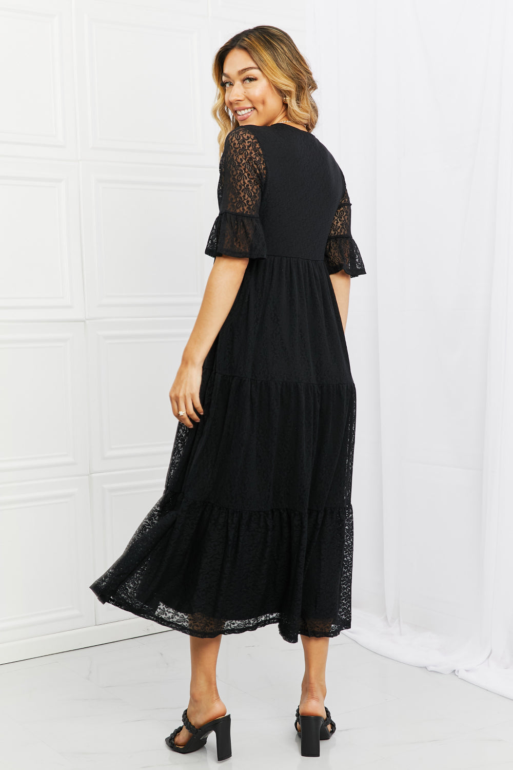 P & Rose Lovely Lace Full Size Tiered Dress - Harmony Emporium