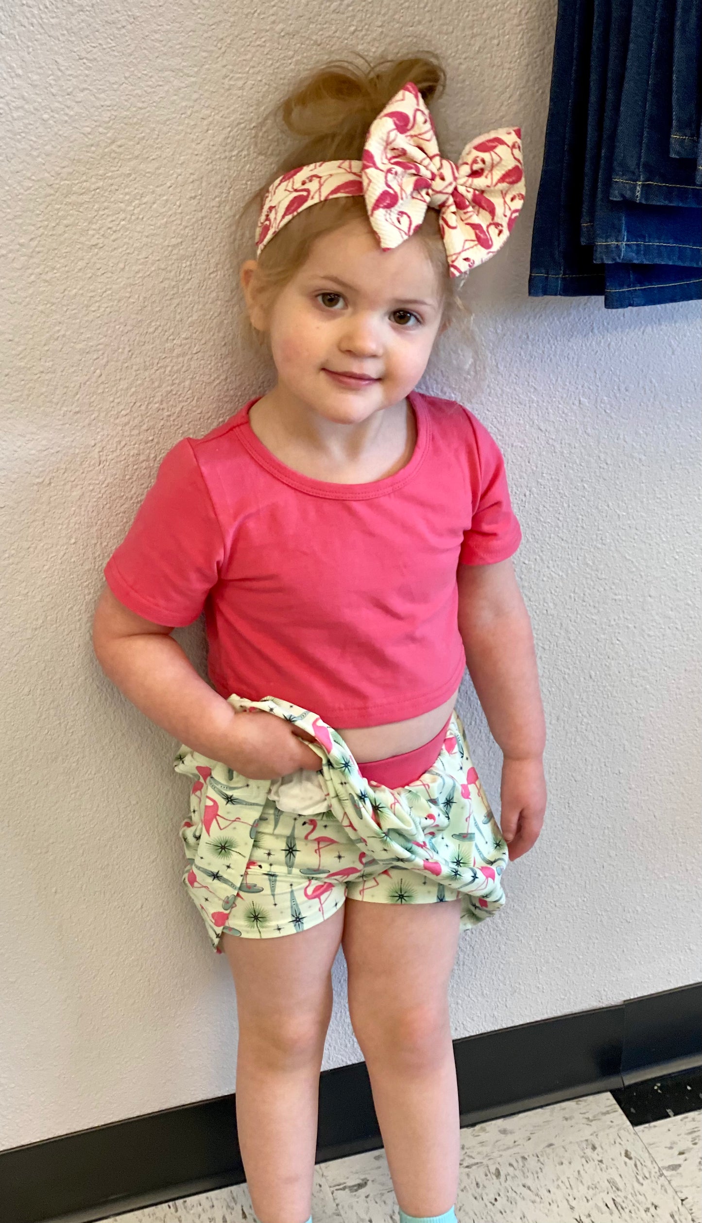 Flamingo Crop Outfit - Harmony Emporium