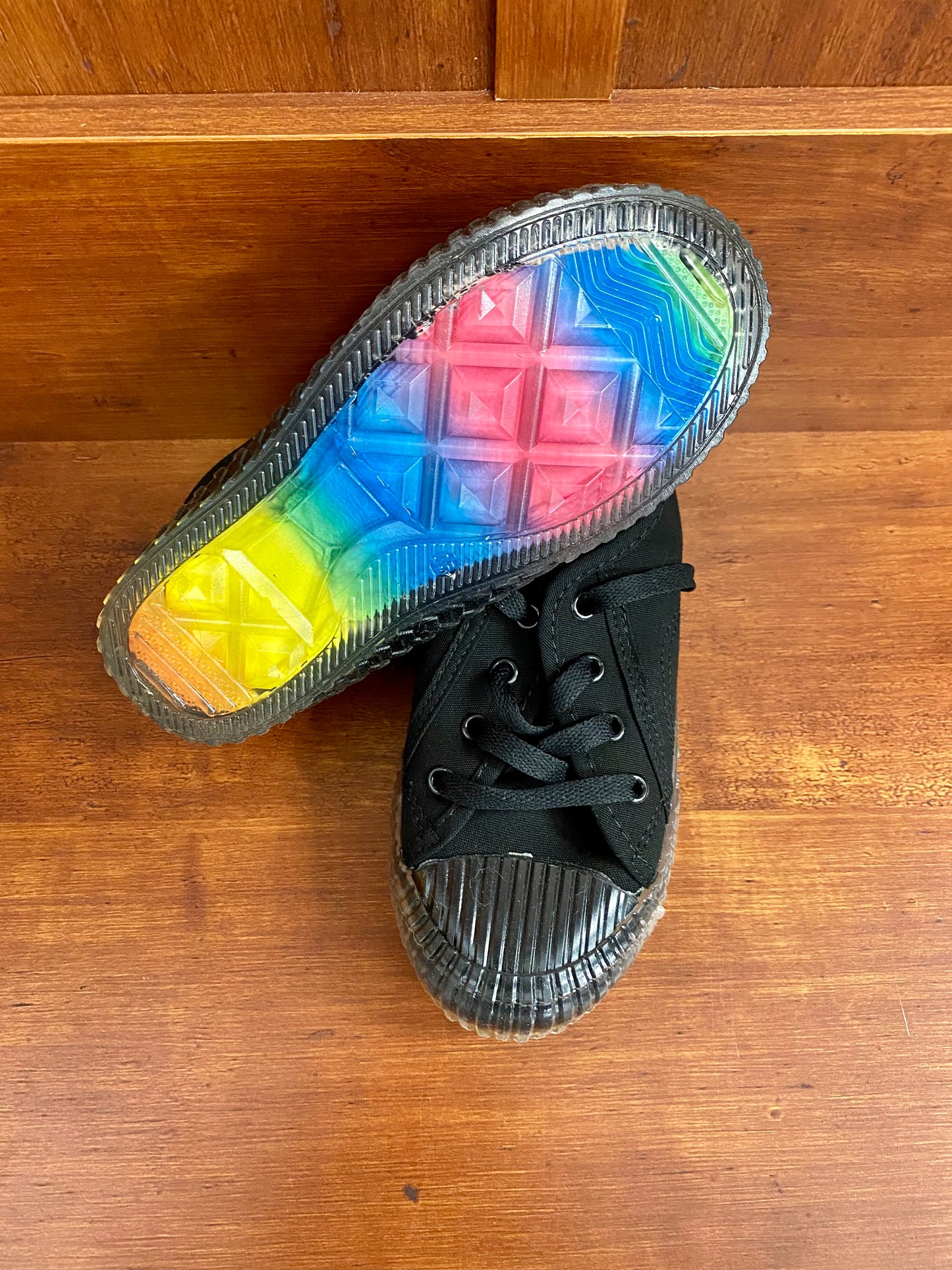 Kid rainbow bottom sneaker