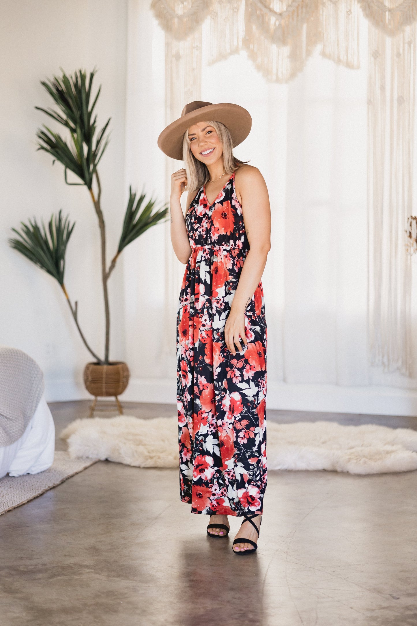 Crimson Rose Maxi Dress