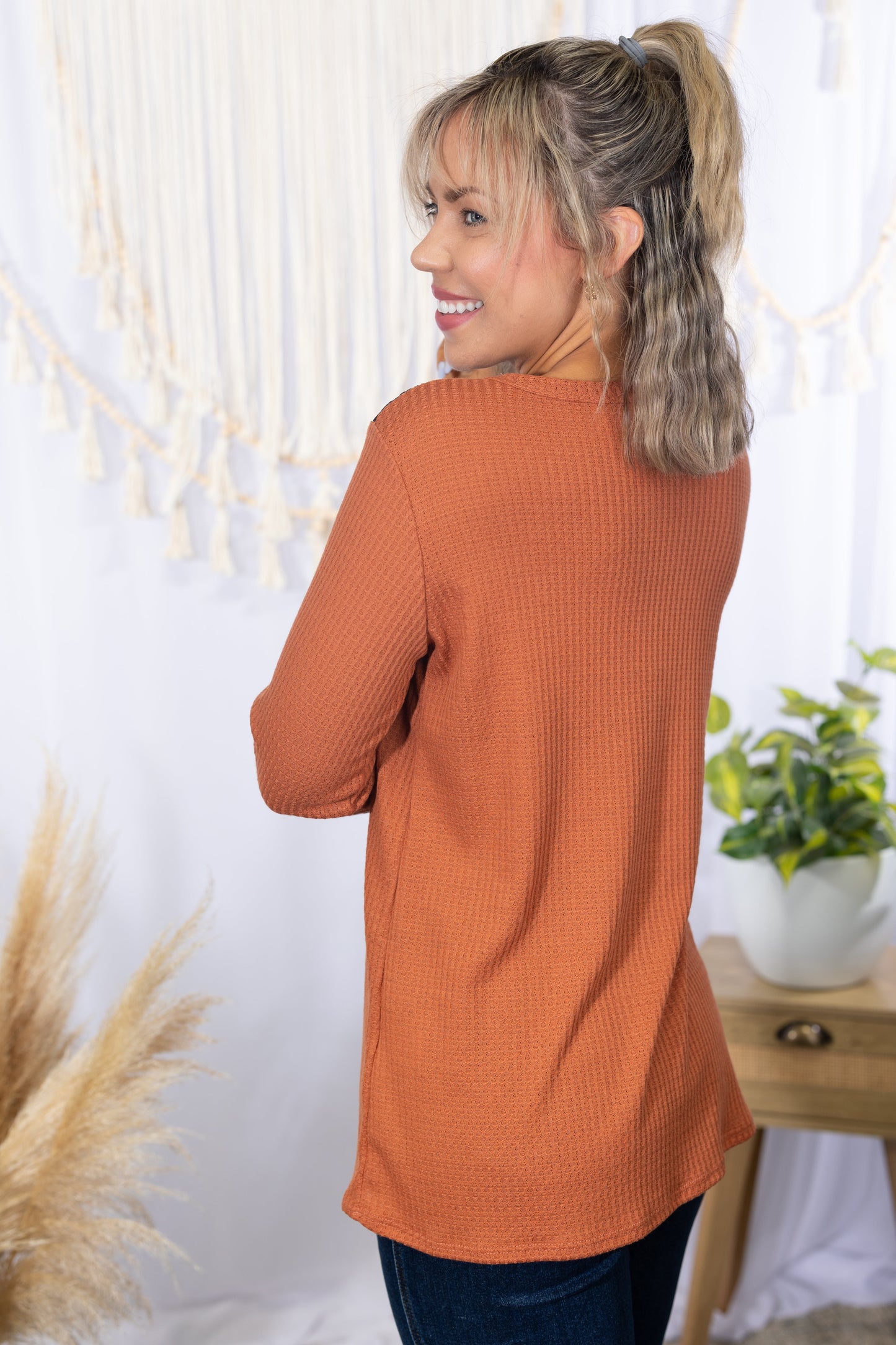 Lust for Rust Waffle Knit