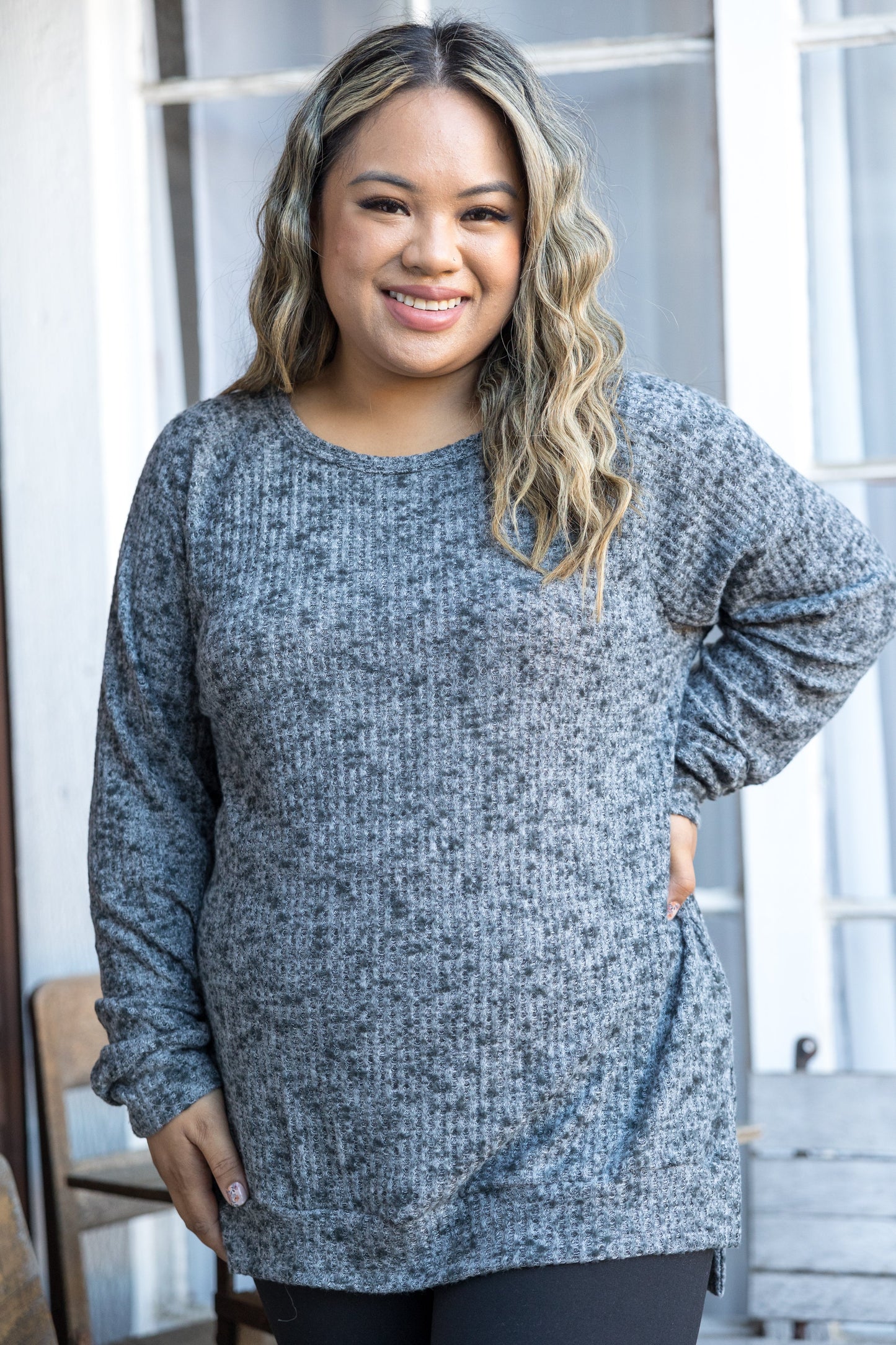 Peppered Knit Top