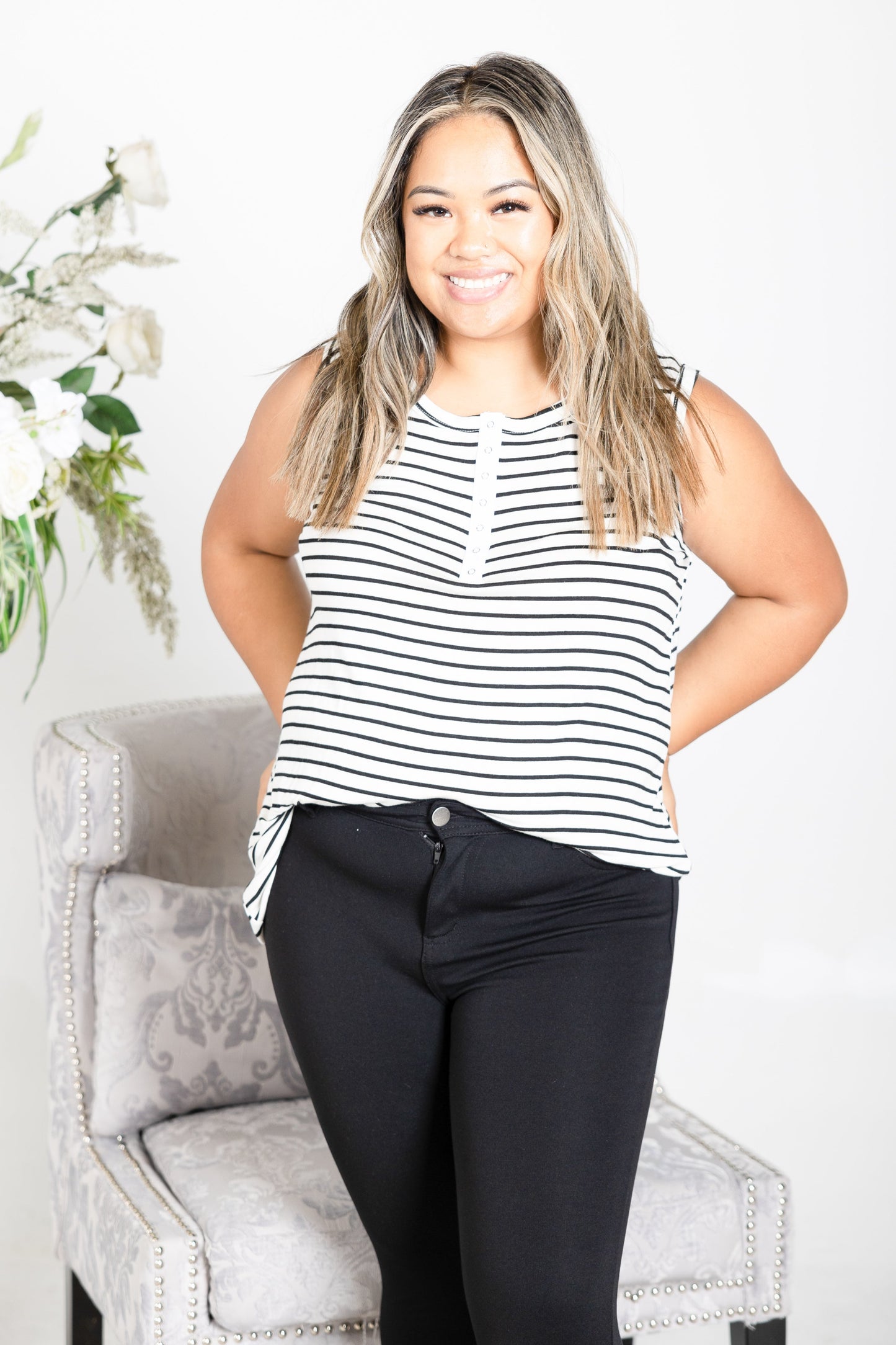 Classically Striped Sleeveless Top