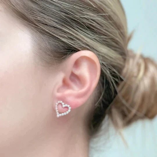 PREORDER: Pearl Heart Stud Earrings in Two Colors