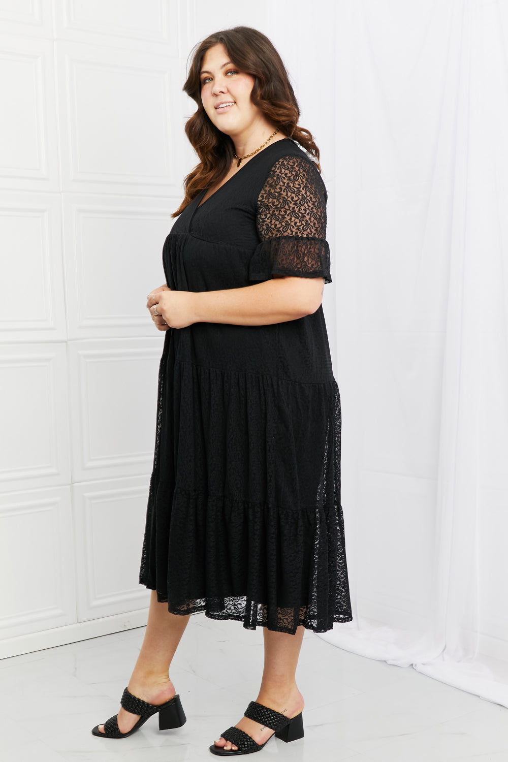 P & Rose Lovely Lace Full Size Tiered Dress - Harmony Emporium