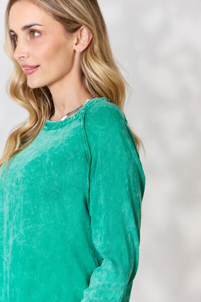 Zenana Round Neck Long Sleeve Top