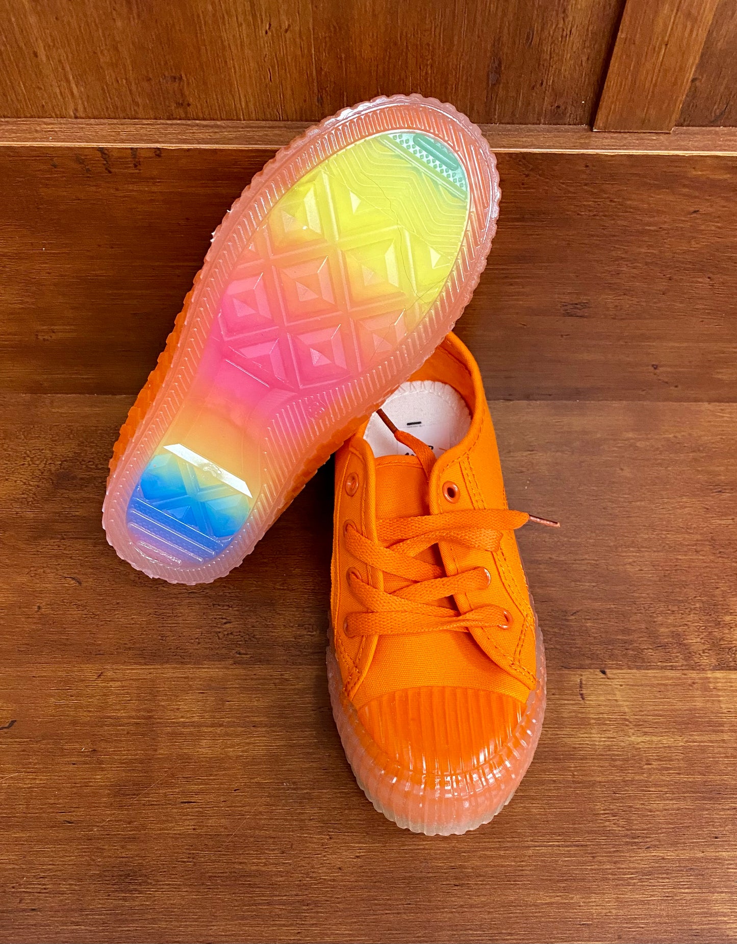 Kid rainbow bottom sneaker